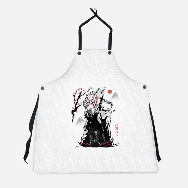 Turbo And Okarun Sumi-e-Unisex-Kitchen-Apron-Astrobot Invention