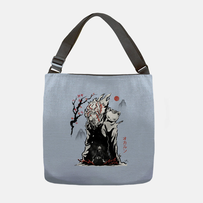 Turbo And Okarun Sumi-e-None-Adjustable Tote-Bag-Astrobot Invention