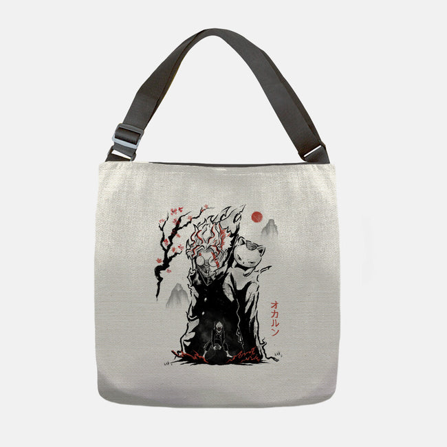Turbo And Okarun Sumi-e-None-Adjustable Tote-Bag-Astrobot Invention