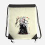 Turbo And Okarun Sumi-e-None-Drawstring-Bag-Astrobot Invention