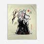 Turbo And Okarun Sumi-e-None-Fleece-Blanket-Astrobot Invention