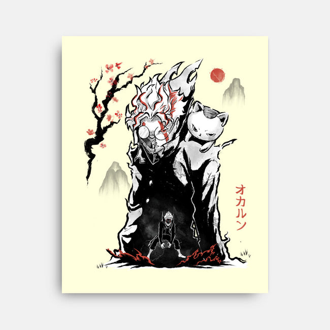 Turbo And Okarun Sumi-e-None-Stretched-Canvas-Astrobot Invention