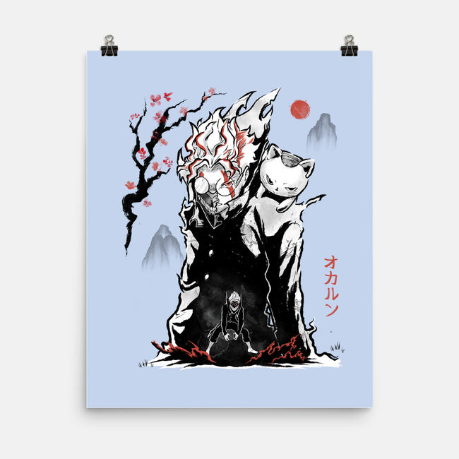 Turbo And Okarun Sumi-e-None-Matte-Poster-Astrobot Invention