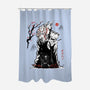 Turbo And Okarun Sumi-e-None-Polyester-Shower Curtain-Astrobot Invention