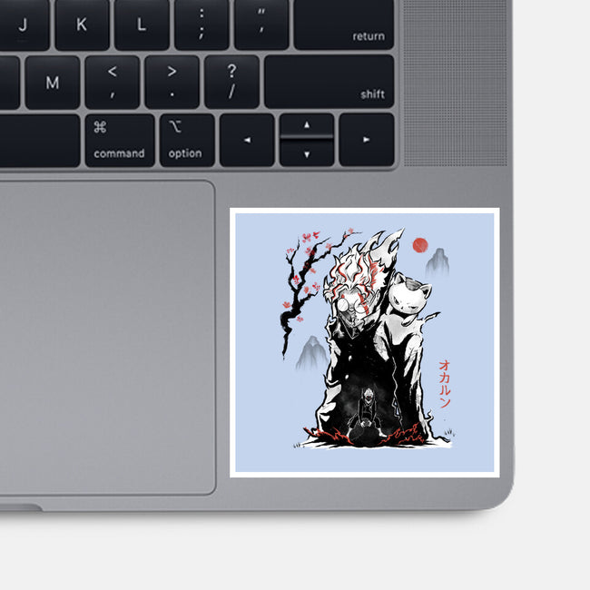 Turbo And Okarun Sumi-e-None-Glossy-Sticker-Astrobot Invention