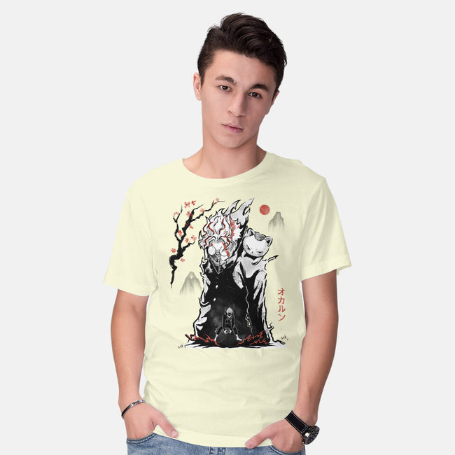 Turbo And Okarun Sumi-e-Mens-Basic-Tee-Astrobot Invention