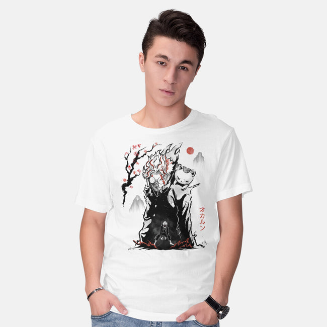 Turbo And Okarun Sumi-e-Mens-Basic-Tee-Astrobot Invention
