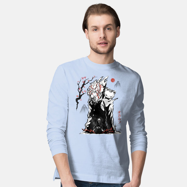 Turbo And Okarun Sumi-e-Mens-Long Sleeved-Tee-Astrobot Invention