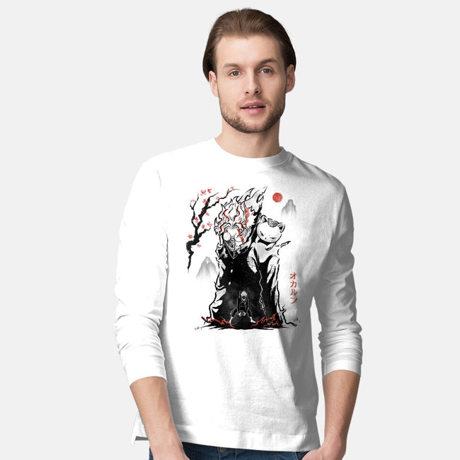 Turbo And Okarun Sumi-e-Mens-Long Sleeved-Tee-Astrobot Invention