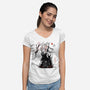 Turbo And Okarun Sumi-e-Womens-V-Neck-Tee-Astrobot Invention