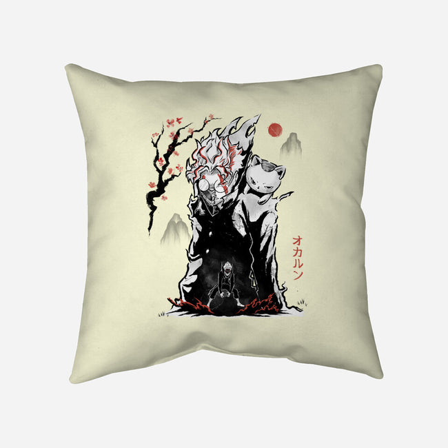 Turbo And Okarun Sumi-e-None-Removable Cover w Insert-Throw Pillow-Astrobot Invention