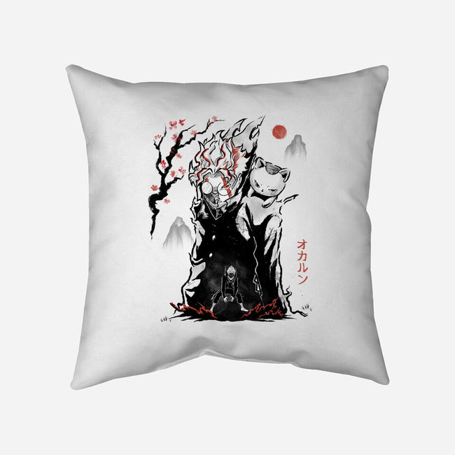 Turbo And Okarun Sumi-e-None-Removable Cover w Insert-Throw Pillow-Astrobot Invention