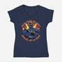 Metal Makes Me Happy-Womens-V-Neck-Tee-rmatix