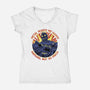 Metal Makes Me Happy-Womens-V-Neck-Tee-rmatix