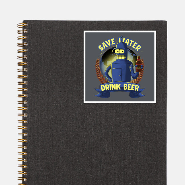 Drink Beer And Save Water-None-Glossy-Sticker-rmatix