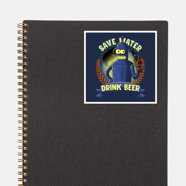 Drink Beer And Save Water-None-Glossy-Sticker-rmatix