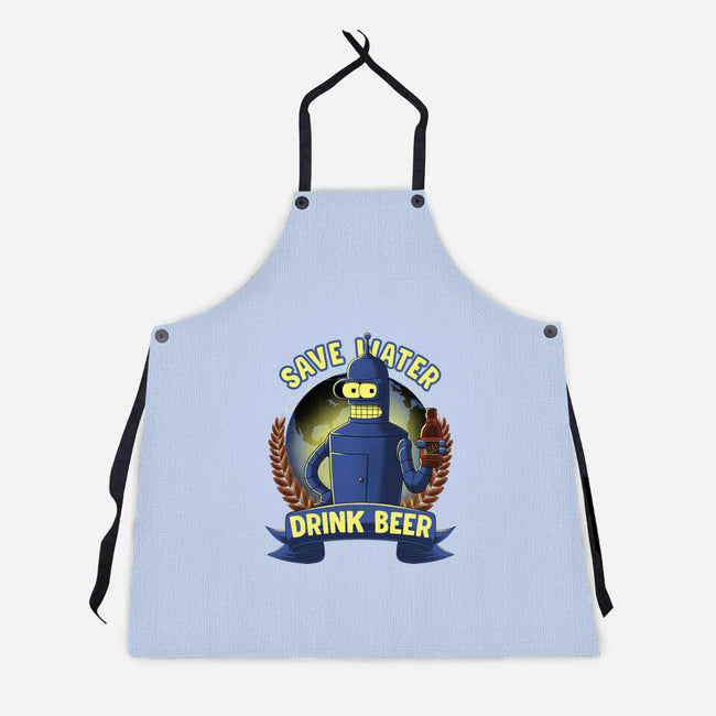 Drink Beer And Save Water-Unisex-Kitchen-Apron-rmatix