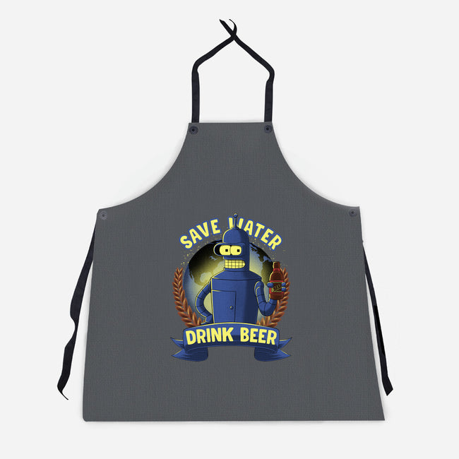 Drink Beer And Save Water-Unisex-Kitchen-Apron-rmatix