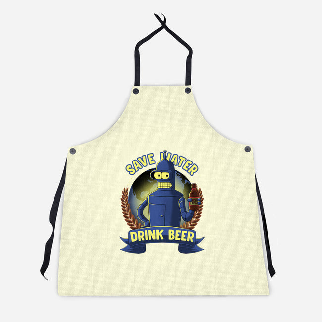Drink Beer And Save Water-Unisex-Kitchen-Apron-rmatix