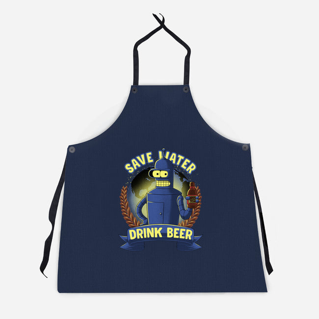 Drink Beer And Save Water-Unisex-Kitchen-Apron-rmatix