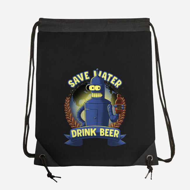 Drink Beer And Save Water-None-Drawstring-Bag-rmatix