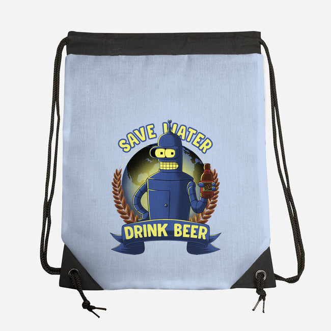 Drink Beer And Save Water-None-Drawstring-Bag-rmatix