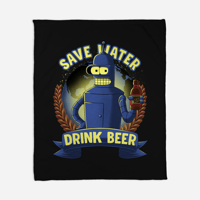 Drink Beer And Save Water-None-Fleece-Blanket-rmatix