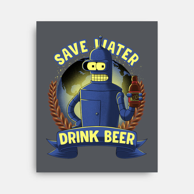 Drink Beer And Save Water-None-Stretched-Canvas-rmatix