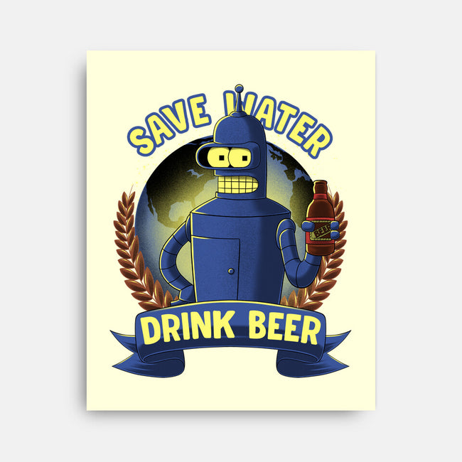 Drink Beer And Save Water-None-Stretched-Canvas-rmatix