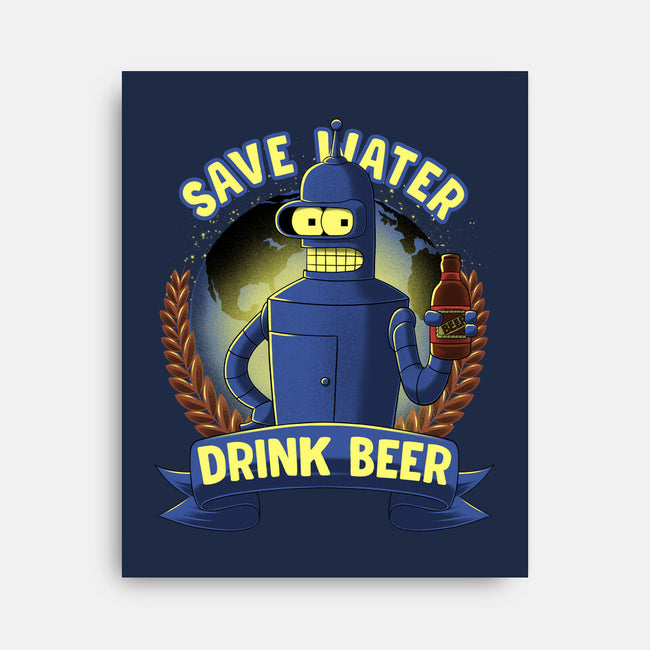Drink Beer And Save Water-None-Stretched-Canvas-rmatix