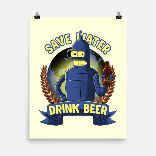 Drink Beer And Save Water-None-Matte-Poster-rmatix