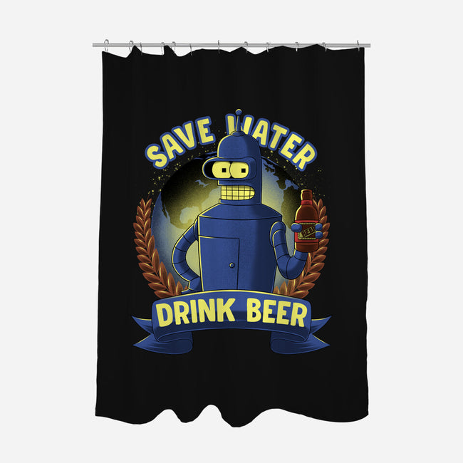 Drink Beer And Save Water-None-Polyester-Shower Curtain-rmatix