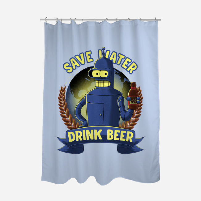 Drink Beer And Save Water-None-Polyester-Shower Curtain-rmatix
