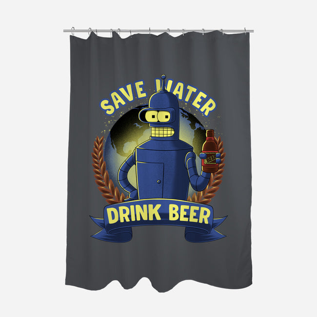 Drink Beer And Save Water-None-Polyester-Shower Curtain-rmatix