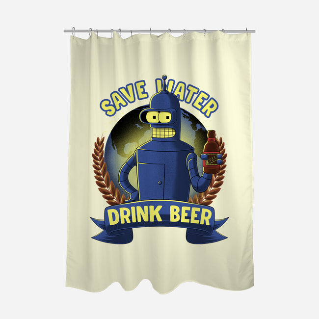 Drink Beer And Save Water-None-Polyester-Shower Curtain-rmatix