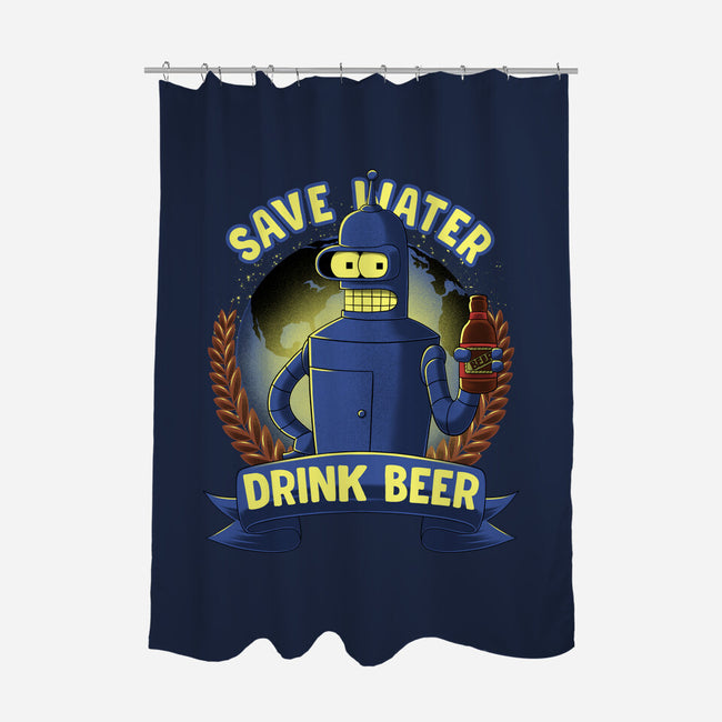 Drink Beer And Save Water-None-Polyester-Shower Curtain-rmatix