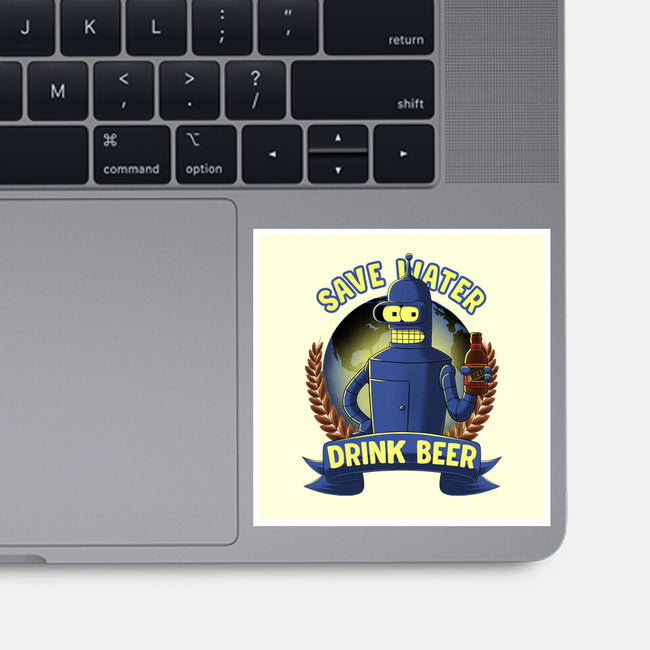 Drink Beer And Save Water-None-Glossy-Sticker-rmatix