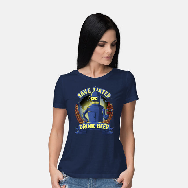 Drink Beer And Save Water-Womens-Basic-Tee-rmatix