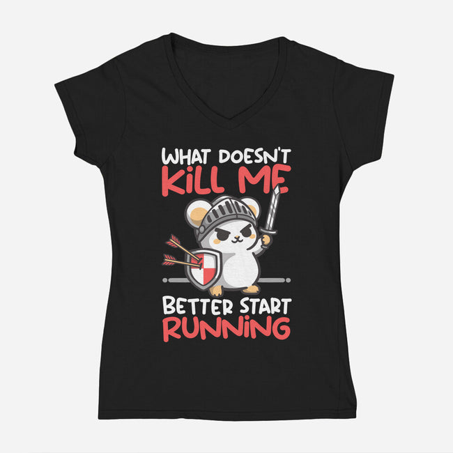 Knight Mouse-Womens-V-Neck-Tee-NemiMakeit