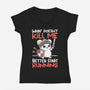 Knight Mouse-Womens-V-Neck-Tee-NemiMakeit