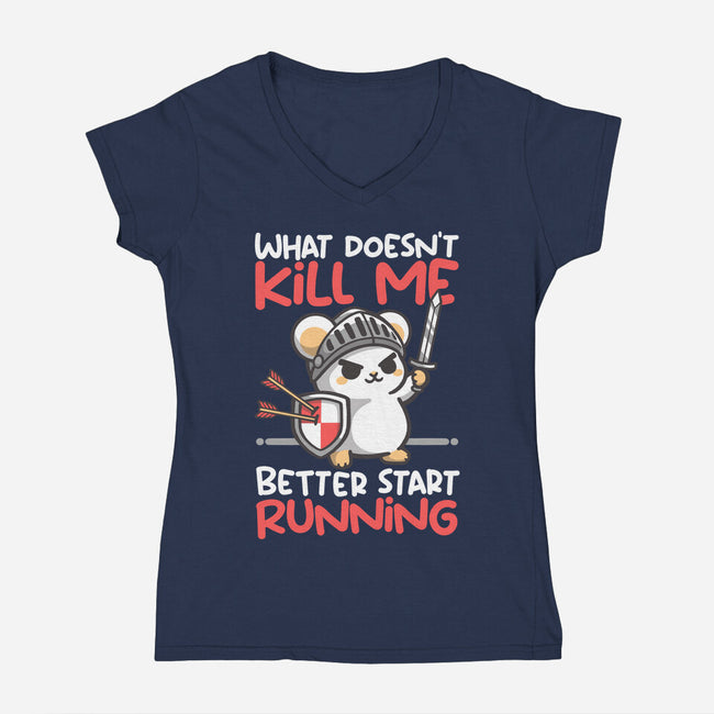 Knight Mouse-Womens-V-Neck-Tee-NemiMakeit