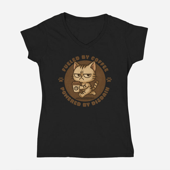 Fueled By Coffee-Womens-V-Neck-Tee-Lorets