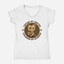 Fueled By Coffee-Womens-V-Neck-Tee-Lorets