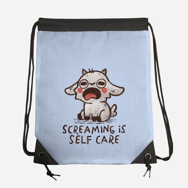 Screaming Is Self Care-None-Drawstring-Bag-koalastudio