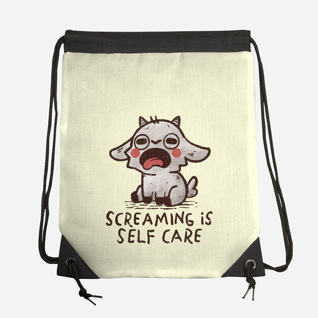 Screaming Is Self Care-None-Drawstring-Bag-koalastudio