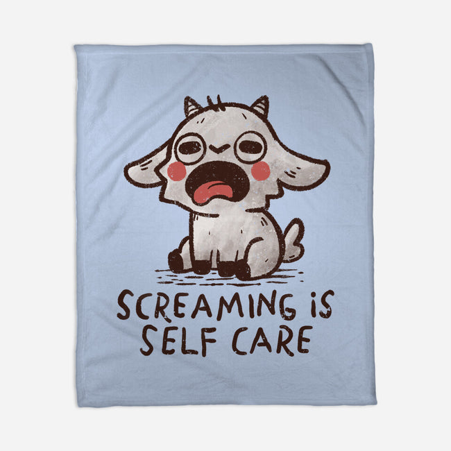 Screaming Is Self Care-None-Fleece-Blanket-koalastudio