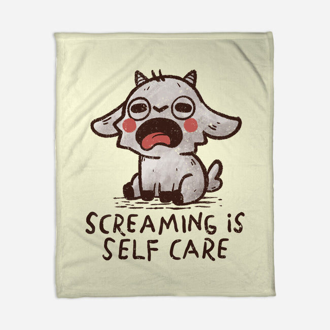 Screaming Is Self Care-None-Fleece-Blanket-koalastudio