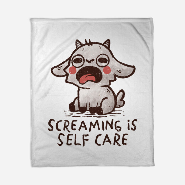 Screaming Is Self Care-None-Fleece-Blanket-koalastudio