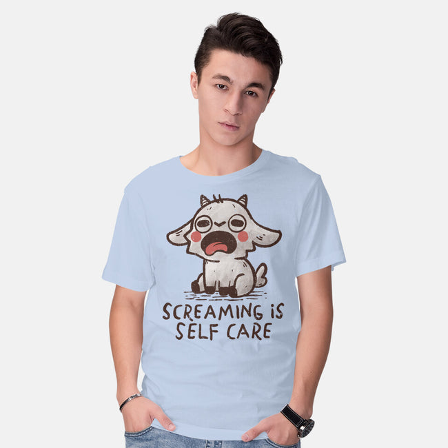 Screaming Is Self Care-Mens-Basic-Tee-koalastudio