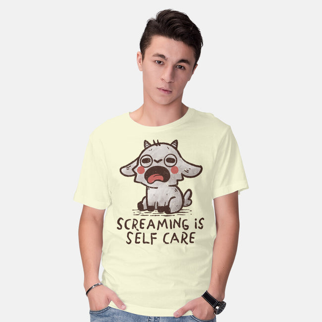 Screaming Is Self Care-Mens-Basic-Tee-koalastudio